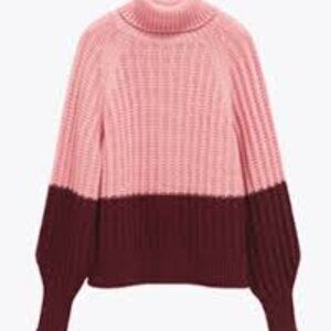 Chinti & Parker Sweater Jumper Wool Cashmere Turtleneck Colorblock Large